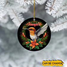 Personalized Santa Hummingbird Christmas Ornament,Christmas Hummingbird Ornament picture