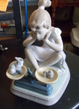 VINTAGE LLADRO GIRL W/KITTEN ON BALANCE SCALES NO.5474 picture