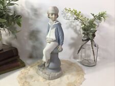 Lladro Young Boy With Sailboat~#4810~Matte/Bisque Finish ~9”~ Retired  picture