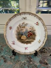 X  Meissen  Charger German Porcelain Cabinet Wall Plate Courting Scene Lovers picture