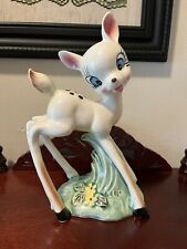 Vintage 1950's White Deer Fawn Long Legs Kitschy Figurine Ceramic Japan picture