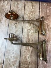 Pair of Vintage Ornate Swivel Wall Stick Candle Sconces Holders Gold picture