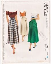 1940s 1950s Vintage Sewing Pattern Misses' Skirt with Large Pockets McCall 7711 picture
