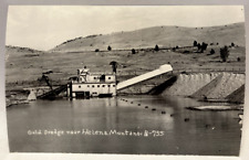 RPPC Gold Dredge near Helena, Montana MT Mining, Vintage Real Photo Postcard picture