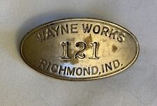 Vintage Retired Obsolete WAYNES Work Badge Pin #121 picture
