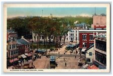 c1910 Birds Eye View Exchange Place Streetcars Waterbury Connecticut CT Postcard picture