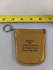 Vintage Rex Seed & Grain Pouch Keychain Key Ring Chain Fob Hangtag *EE22 picture