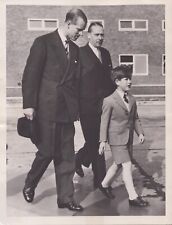 Prince Philip Walks with Young Prince Charles - Press Photo picture