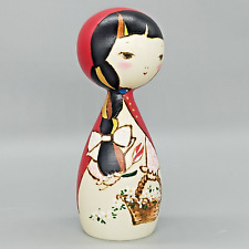 Japanese wooden doll Kokeshi Akazukin chan Little Red Riding Hood　Oki Izumi picture