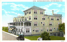 C 1929 PC DAYTONA BEACH HOTEL DAYTONA BEACH FL VINTAGE AUTO TEICH NOS NM/M * picture