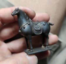 1 pcs Brass Chinese Tang Warrior Horse Statue Army Horse Figurine Decor Pendant picture
