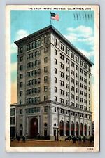 Warren OH-Ohio, Union Savings & Trust Company Building, Vintage c1935 Postcard picture