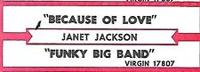 Janet Jackson, Because Of Love/Funky Big Band, Jukebox Label 45 picture