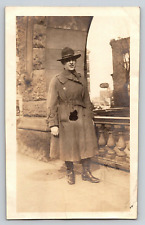 Original Old Vintage Real Photo Gentleman Soldier Military Guard Coat Hat picture