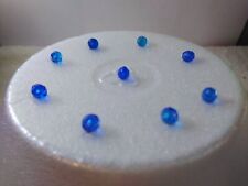 63 Medium Blue Round Faceted Mini Pins for Ceramic Christmas Trees. picture