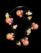 Disney Parks 2020 Halloween Mickey Pumpkin Candy Corn Glow Light Up Necklace  picture
