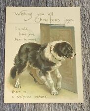 ARTIST SIGNED ERNEST NISTER LONDON DOG KITTENS FOLDING CHRISTMAS GREETING CARD picture