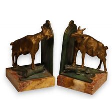 Pair of “Goats” bookends signed FERRAND early 20th century picture