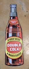 Double Cola Cutout Bottle Large Embossed Metal Sign 22 x 6 inches - See photos picture