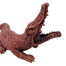 Alligator Crocodile Statue Figurine Realistic Brown Resin Reptile Animal Decor picture