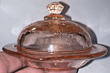 Mosser Glass Co Ohio Jennifer Minatures Pink Cameo Butter Dish picture