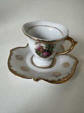 Miniature Porcelain Teacup and Saucer “Souvenir Of Angola, Indiana”? picture