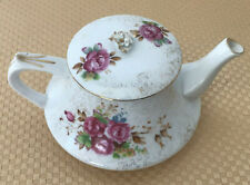 Tea Pot Saji Fancy China Small 8oz Made in Japan 8/489-A Pink Floral VINTAGE picture