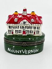 Mount Vernon Washington Ceramic Trinket Box Pill Box Souvenir picture
