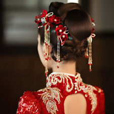 New Xiuhe Headwear Set Chinese Retro Bride Floral Hairpin Handmade 8Pcs Set picture