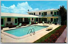 Vtg Fort Lauderdale Florida FL Lord Nelson Apartments Pool View Postcard picture
