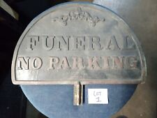Vintage Funeral No Parking Quiet Zone Sign Solid Copper Very Heavy picture