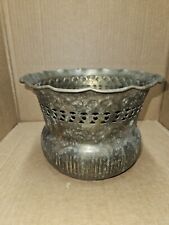 Vintage Solid Hammered Brass Planting Pot As Is No Polished Dull Antique Old  picture