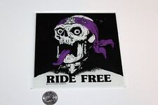 VTG Rare Ride Free Carnival Prize Mirror Glass Skull Motorcycle Biker Tongue 80s picture