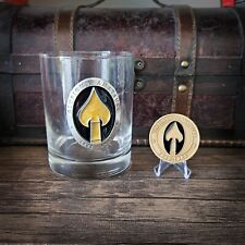 Authentic CIA - OSS Glorious Amateur's Whiskey Glass And Challenge Coin Bundle picture