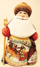 Alkota Russian Genuine Wooden Collectible Santa 