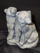 Vintage GENUINE MT ST HELEN'S VOLCANIC ASH Bears Sculpture - Hand Crafted picture