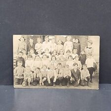 Antique RPPC Photo Postcard Kids Boys Girls School First GradeClass Photo 1911 picture