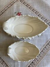 2 Vintage white/cream LENOX Acanthus Leaf Ceramic Bowls 6