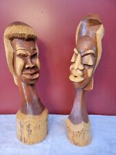 HENRY WALLACE WOOD CARVING SIGNED BAHAMAS 1989 CUBIST CARIBBEAN FOLK ART TIKI picture