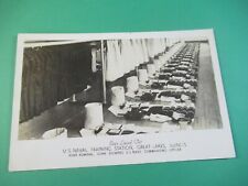 VINTAGE MILITARY RPPC REAL PHOTO POSTCARD WWII NAVAL TRAINING STATION BAGS picture
