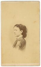 CIRCA 1880'S Named CDV Profile Beautiful Young Woman Gaylord Charlotte MI picture