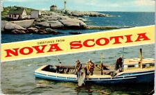 Greetings from Nova Scotia Banner Multi-View Postcard c1964 picture