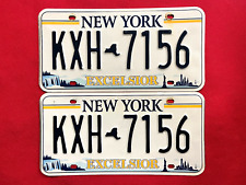New York License Plate Pair KXH-7156 .... Expired / Crafts / Collect / Specialty picture