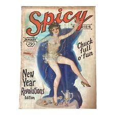 Spicy Stories January 1930 Pinup Girl Cover Spicy Pulp Interesting Art picture