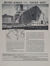 1942 American Barge Line Fortune WW2 Print Ad Q3 Campbell Ship Dock Pier Wilson picture