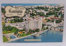 Vintage Postcard Floridian Hotel Cabana Club Miami Beach Florida Linen picture