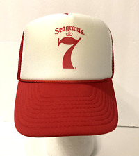 Vintage Seagrams 7 Nissin Trucker Hat Snapback Mesh Foam Rope White Red Alcohol picture