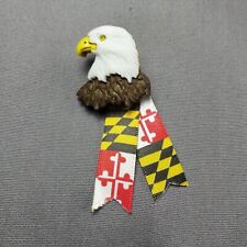 Bald Eagle Face Maryland Ribbon Plastic 2.5