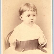 c1870s Boston, MA Cute Baby Girl CdV Photo Card JW Black Washington St. H18 picture