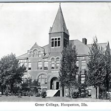 c1910s Hoopeston, Ills Greer College School University Bldg Postcard IL ILL A158 picture